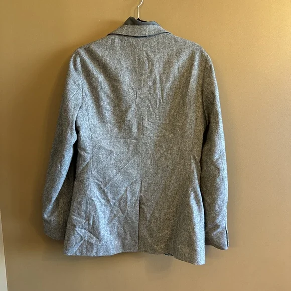 Ted Baker Gray Herringbone Notched Lapel Blazer Jacket Size 2 - Picture 4 of 9